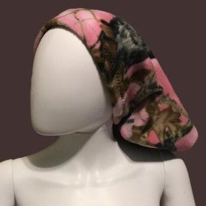 Pink Camo Fleece Neck Gaiter DoRag Beenie Hat versatile for motorcycling,hunting